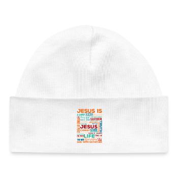 Jesus Names Word Christian Typography Design - Baby Organic Mütze - Weiß - Vorne
