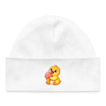 Niedliches Huhn Küken Kawaii Entchen Eiscreme - Baby Organic Beanie - white - Front