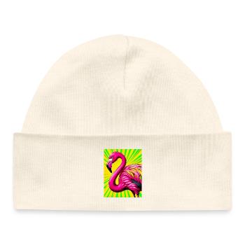 Flamant - Bonnet bébé bio - blanc - Devant