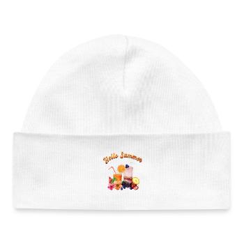 Hello Summer - Baby Organic Beanie - white - Front