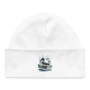 Fancy Geometry Modern House - Bonnet bébé bio - blanc - Devant
