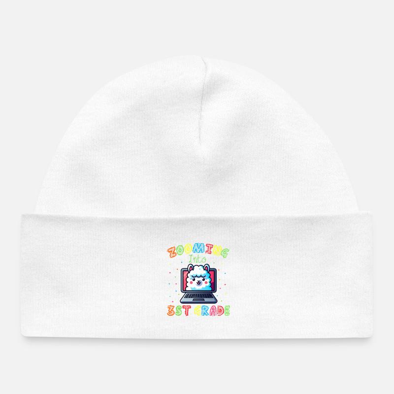 Lama Code Arc-en-Ciel Numérique - Bonnet bébé bio - blanc