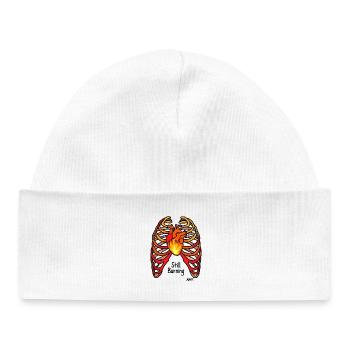 Fire Heart in with Ribs Tattoo Style - Baby Organic Beanie - white - Front