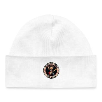 Never too young for rock – child with guitar - Baby Organic Beanie - white - Front