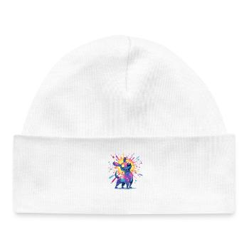 Galactic Color Dog - Baby Organic Beanie - white - Front