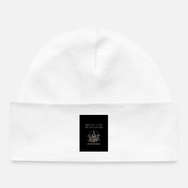 Black_and_Grey_Illustrative_Ninja_T-shirt - Bonnet bébé bio - blanc