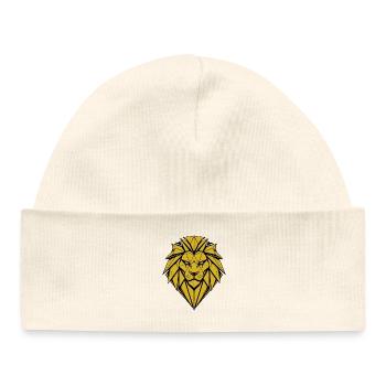 Lion d’or géométrique - Bonnet bébé bio - blanc - Devant