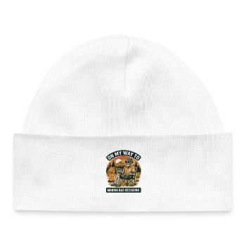 Camping Humor On My Way To Making Bad Decisions - Baby Organic Beanie - white - Front