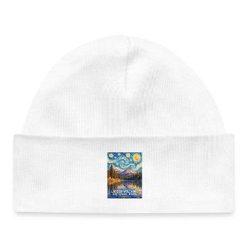 Let Volcano Night Poster California - Baby Organic Beanie - white - Front