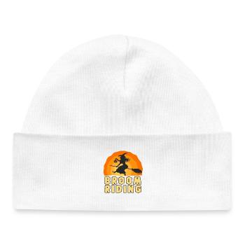 Sorcière de balai – Halloween Witch Fun - Bonnet bébé bio - blanc - Devant