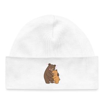Mama Bear & Baby Bear - Baby Organic Beanie - white - Front