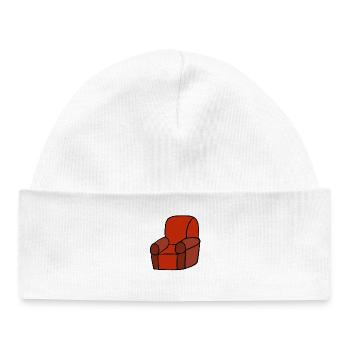 Red Lounge Chair Silhouette - Baby Organic Beanie - white - Front
