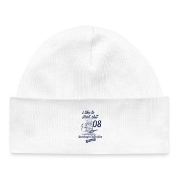I Like To Start 08 Sourdough Cultivation From - Baby Organic Beanie - white - Front