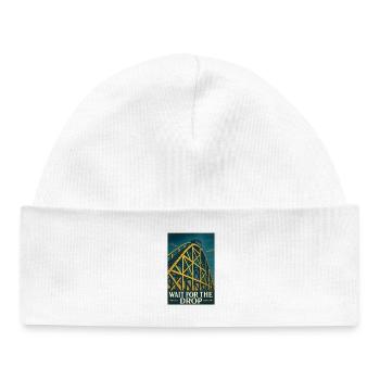 Wait for the Drop | Roller Coaster Thrill - Baby Organic Beanie - white - Front