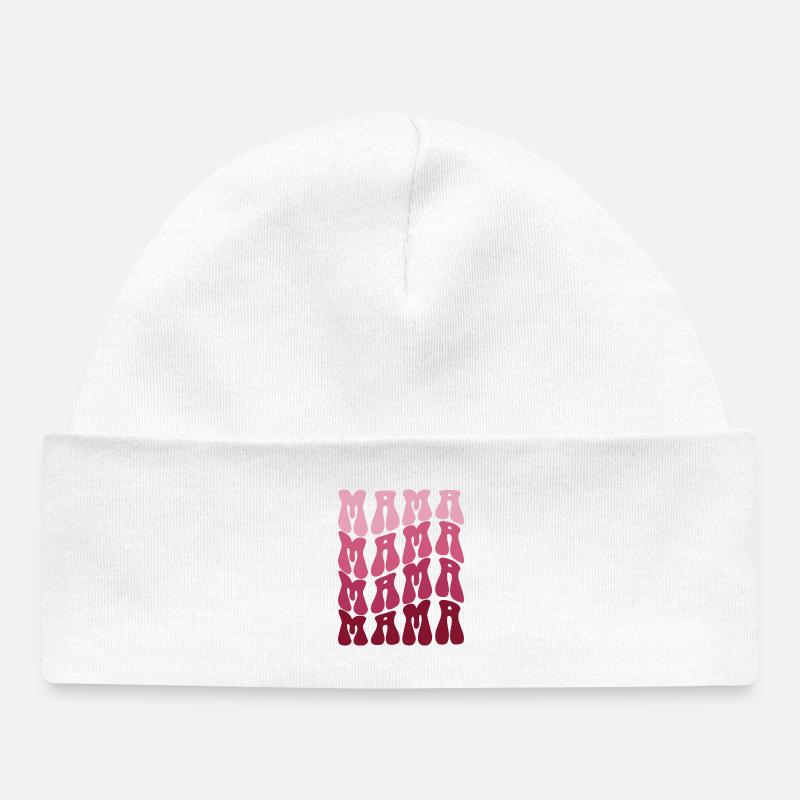 Mom Pattern en dégradé rose - Bonnet bébé bio - blanc