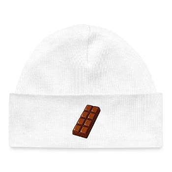Chocolate Bar Cartoon Retro - Baby Organic Beanie - white - Front