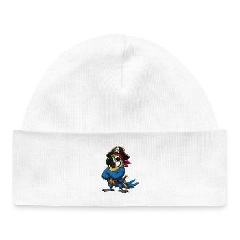 Pirate bird with eye patch - Baby Organic Beanie - white - Front