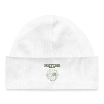 Matcha Lovers Grüner Tee Matcha Tee Matcha Bowl - Baby Organic Mütze - Weiß - Vorne