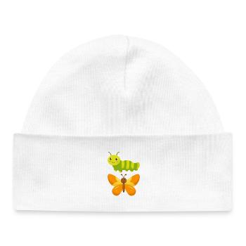 De la chenille au papillon - Bonnet bébé bio - blanc - Devant