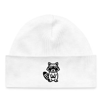 raton laveur - Bonnet bébé bio - blanc - Devant