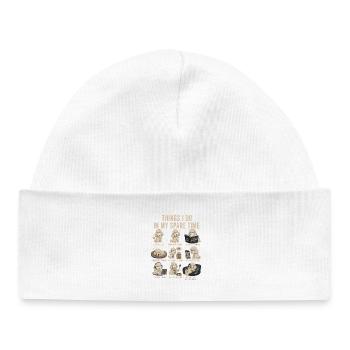 Poodle Leisure: Things I Do - Baby Organic Beanie - white - Front