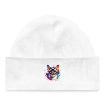 Oriental Shorthair Motif - Baby Organic Beanie - white - Front