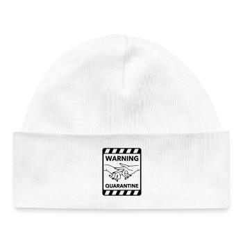 Warning: Quarantine - Baby Organic Beanie - white - Front