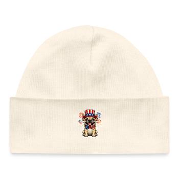 French Bulldog Dog Independence Day USA - Baby Organic Beanie - white - Front