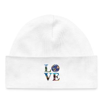 L’amour de la nature et de la terre avec des océans et des montagnes - Bonnet bébé bio - blanc - Devant