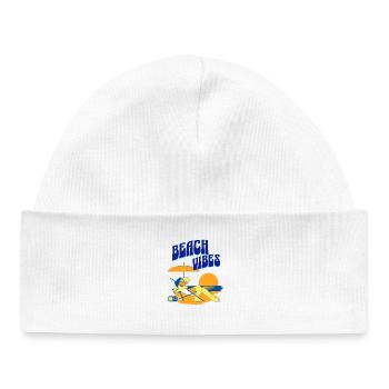 Beach Vibes Lounge Illustration - Baby Organic Beanie - white - Front