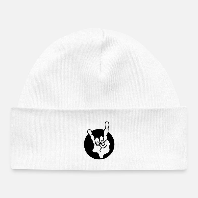 Hand rock - Bonnet bébé bio - blanc