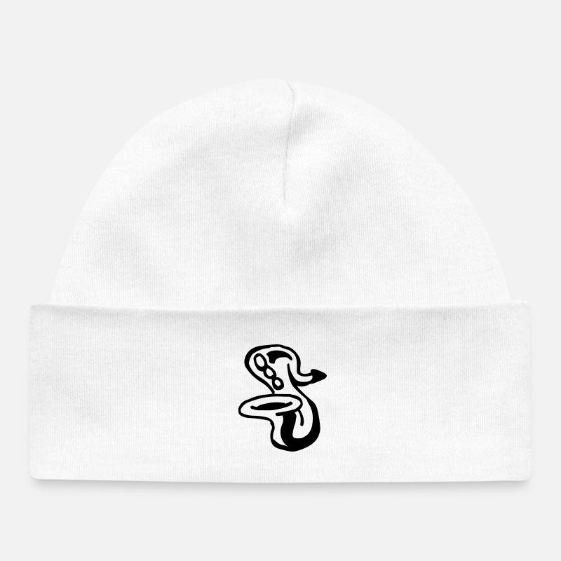 Saxophone - Bonnet bébé bio - blanc