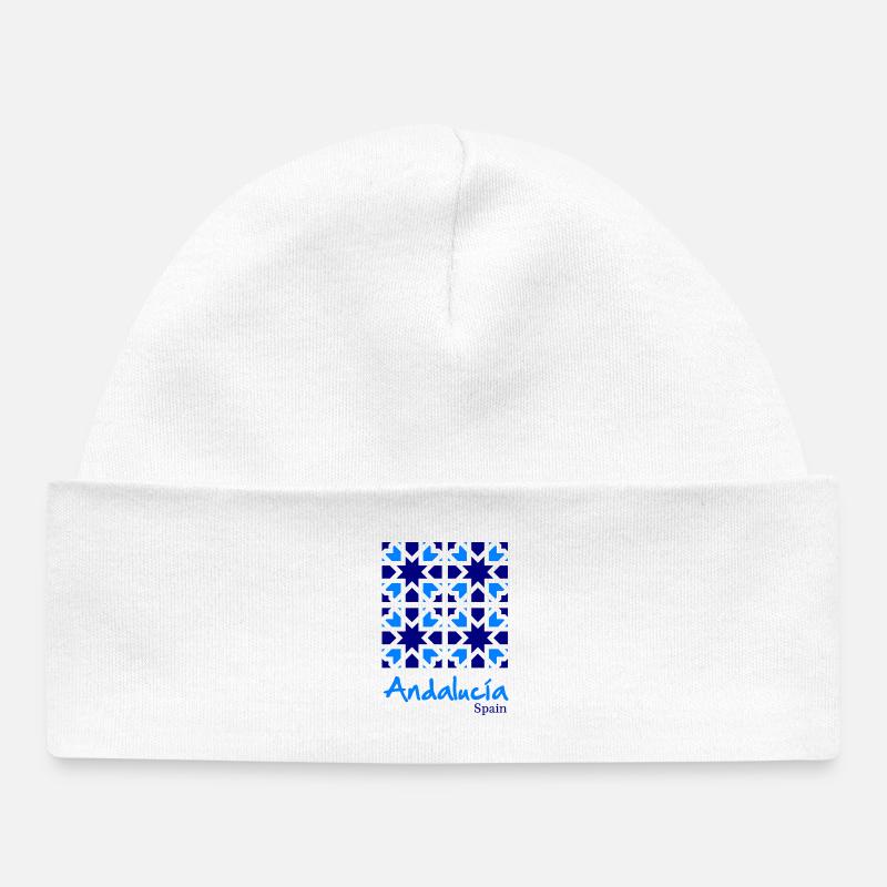 Andalusian Tiles 6 - Bonnet bébé bio - blanc