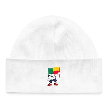 Benin Dabbing Fussball - Baby Organic Mütze - Weiß - Vorne