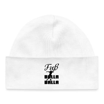 Fuß-Balla-Balla Fußball Geschenk Sprüche EM - Baby Organic Mütze - Weiß - Vorne
