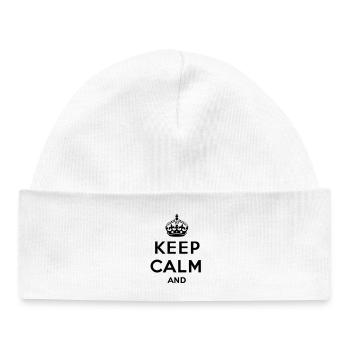 Keep calm and... - eigenen Text (Carry on) - Baby Organic Mütze - Weiß - Vorne