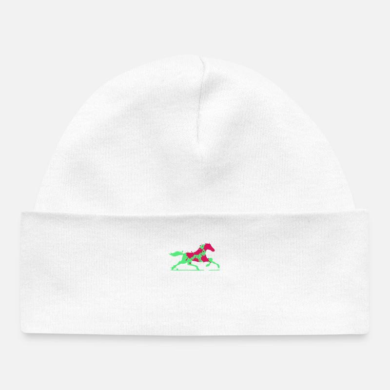 Cheval coloré - Bonnet bébé bio - blanc