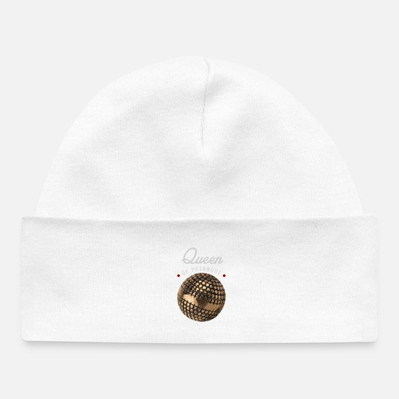 Reine de la pétanque - Bonnet bébé bio - blanc