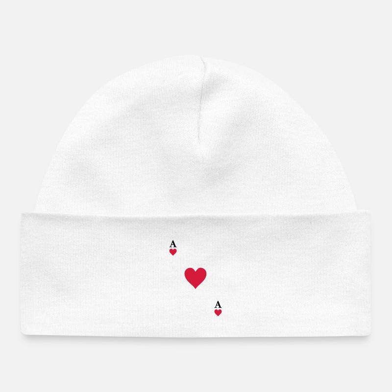 As de coeur - Bonnet bébé bio - blanc