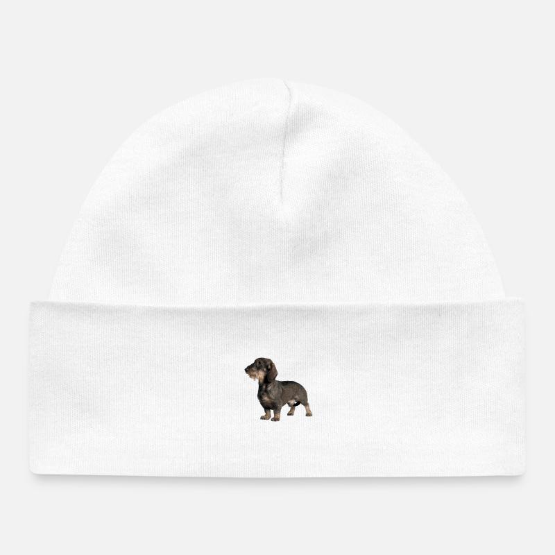 Rauhhaardackel - Bonnet bébé bio - blanc