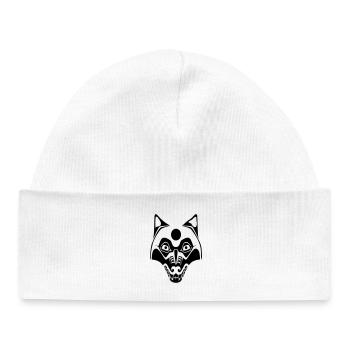 wolf - maske mond - Baby Organic Mütze - Weiß - Vorne