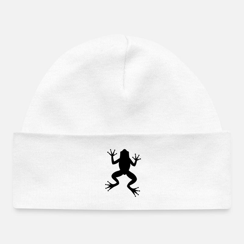 Grenouille crapaud - Bonnet bébé bio - blanc