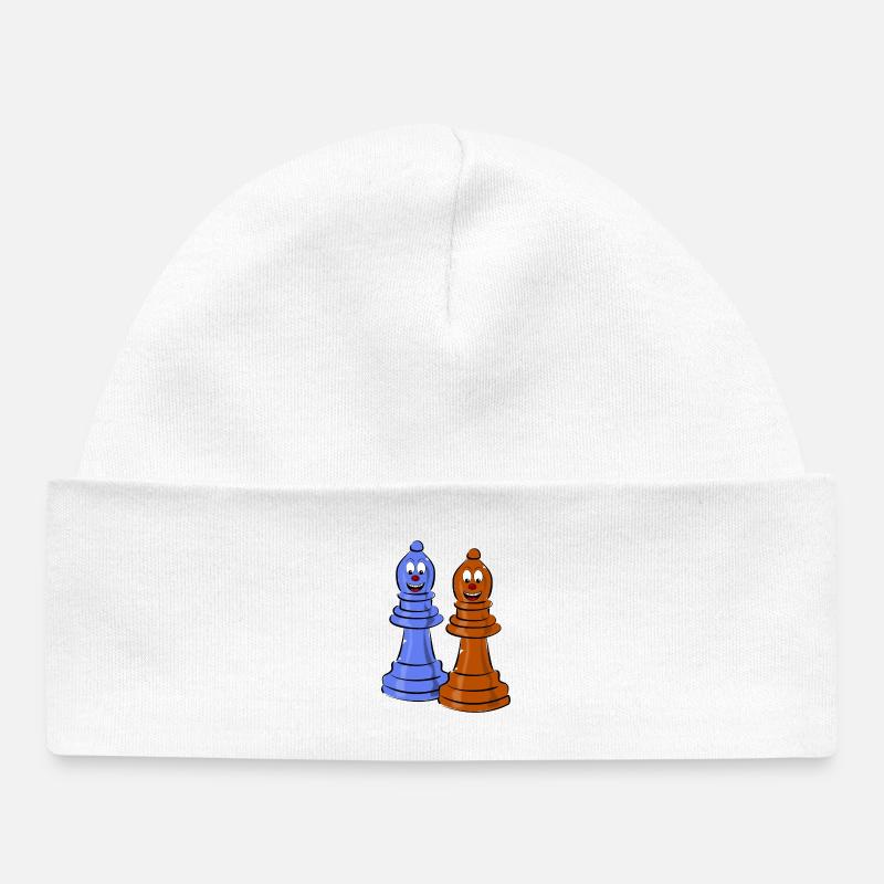 échecs - Bonnet bébé bio - blanc