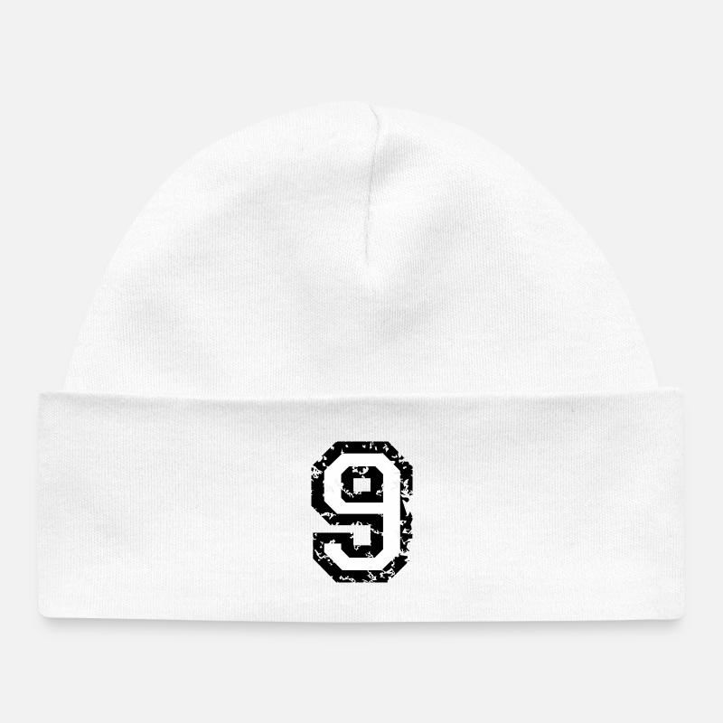 Le numéro neuf - No. 9 (deux couleurs) blanc - Bonnet bébé bio - blanc