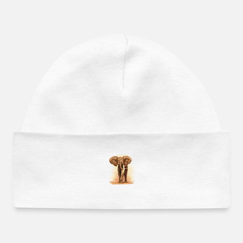 éléphant - Bonnet bébé bio - blanc
