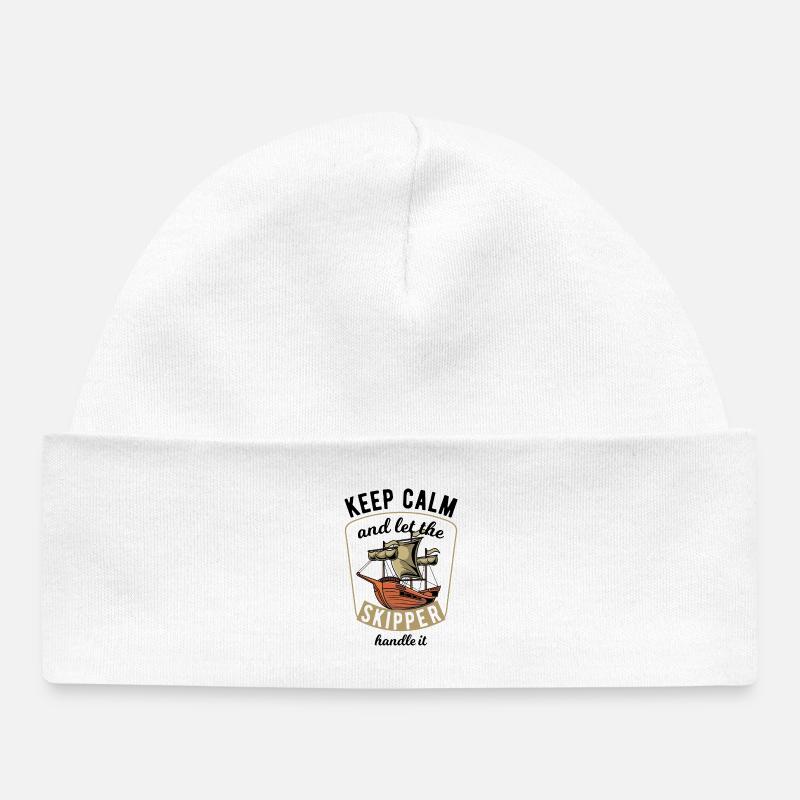 Keep Calm Sailing - Baby Organic Mütze - Weiß