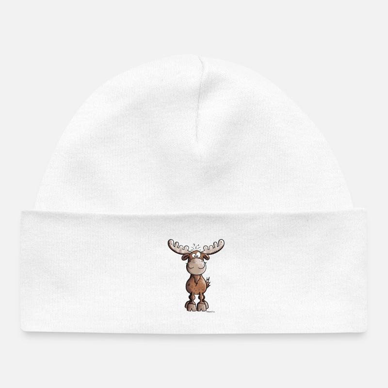 Funny élan - Bonnet bébé bio - blanc