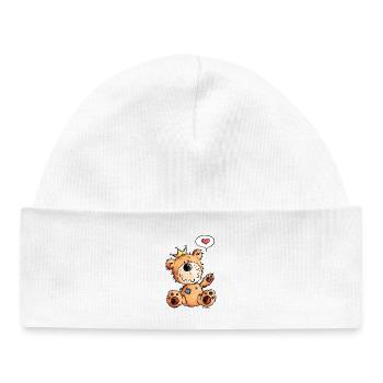 Love Bear - Teddy - Funny - Comic - Cute - Baby Organic Beanie - white - Front