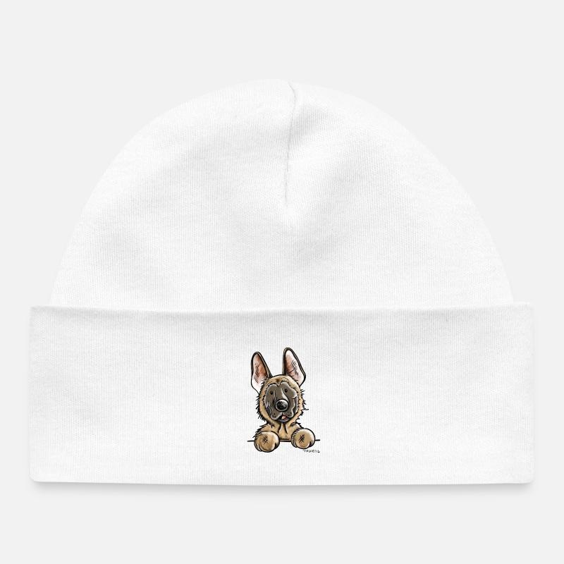 Mignon Malinois - Chien - Chiens - Bonnet bébé bio - blanc