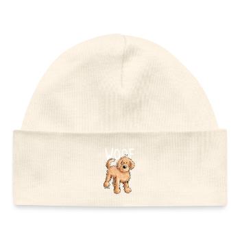 Woof Doodle - Goldendoodle - Hybridhund - Geschenk - Baby Organic Mütze - Weiß - Vorne
